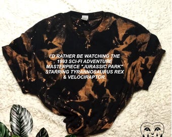 Jurassic Park Movie Shirt, Bleached Dinosaur Graphic Tee