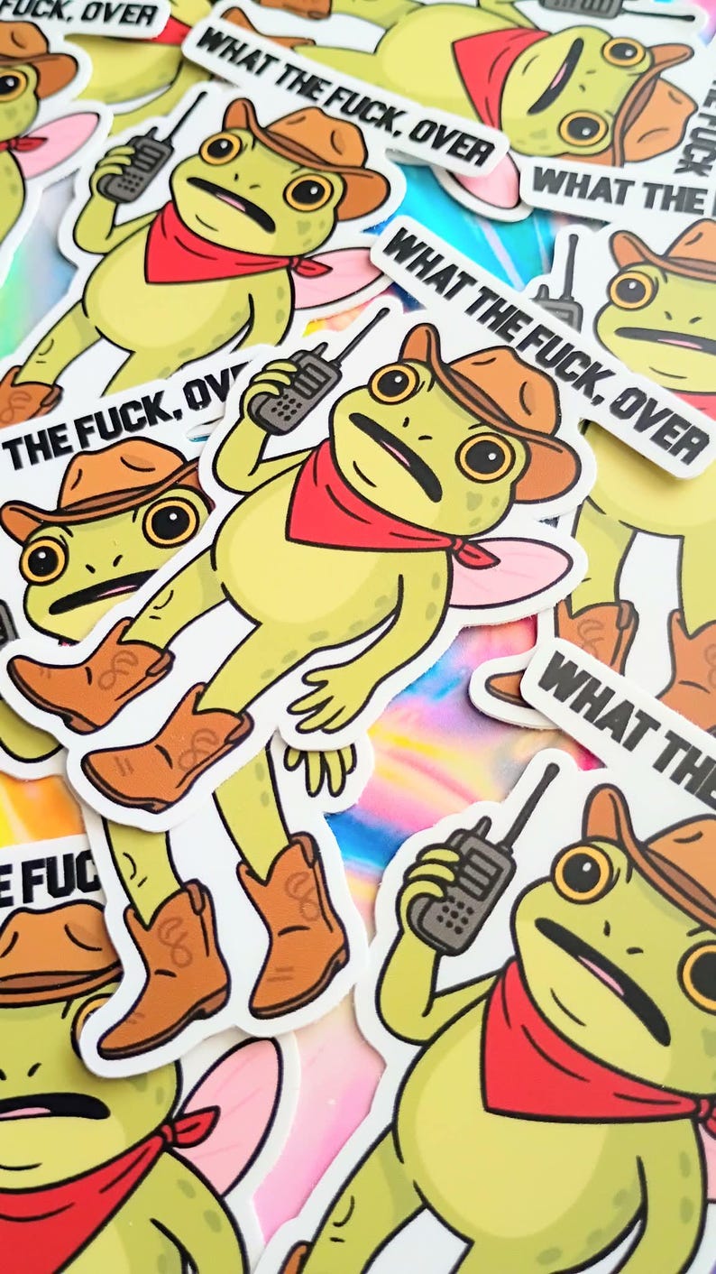 Frog Vinyl Sticker, Funny Sticker, Funny Frog, Radio Sticker, Car Decal ...