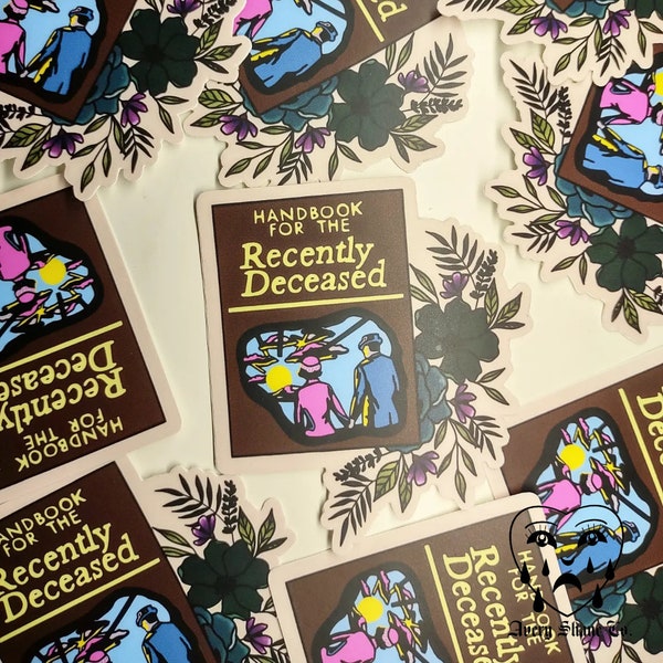 Beetlejuice Handbook Sticker, Spooky 80s Movie Decal