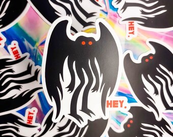 Mothman Sticker, Cryptid Sticker, Cryptid Decal, Cryptidcore, Goblincore, Waterbottle Sticker, Mothman, Spooky Sticker, Horror Sticker, Gift