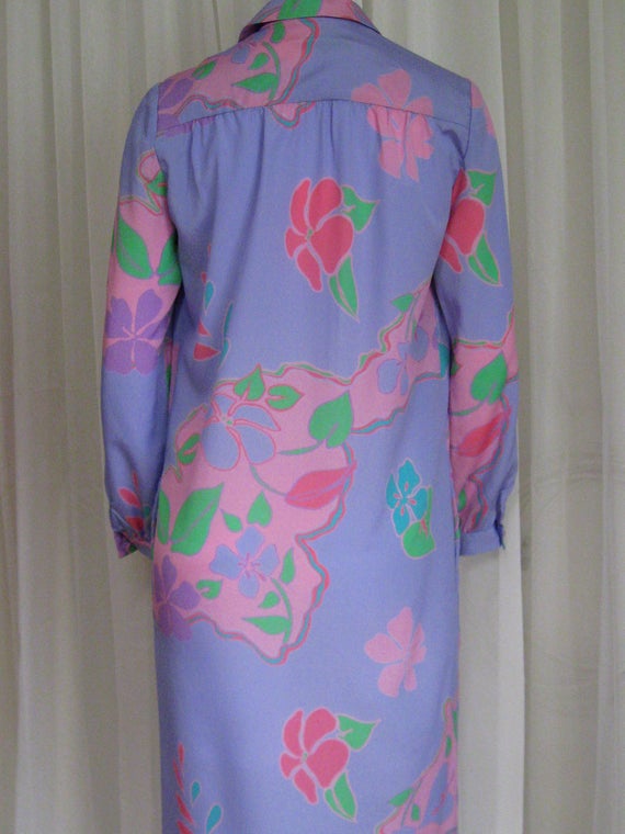 MOD PRINT SHIRTDRESS 1970s-80s vintage Tanner pur… - image 2