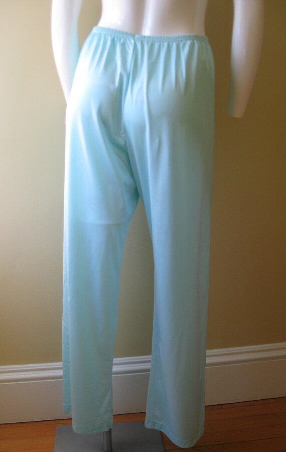 PAJAMA SET 1970s vintage Vanity Fair blue-green n… - image 4