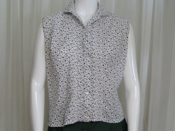 ROCKABILLY BLOUSE 1960s vintage Couture ditsy prin