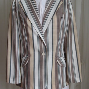1970s Striped Blazer: Vintage Copley Square Jacket, Size Medium