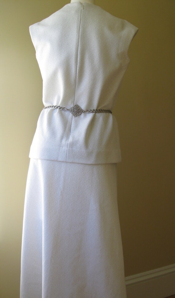 SILVER MAXI DRESS swinging 1960s-70s vintage 2-pi… - image 2