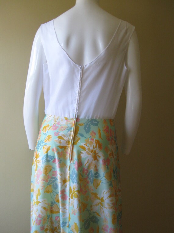 PASTEL FLORAL DRESS 1970s vintage Orsini two-piec… - image 4