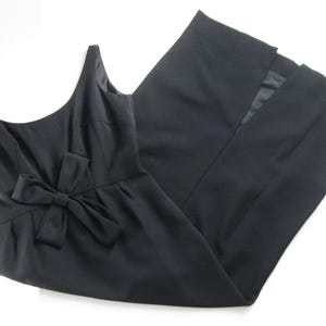 BLACK COLUMN DRESS 1950s-60s vintage Audrey Hepburn-style sheath size small