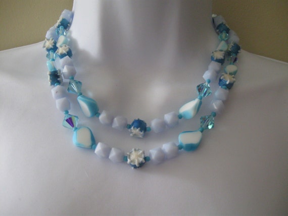 CANDY NECKLACE 1950s-60s vintage two-strand choke… - image 1