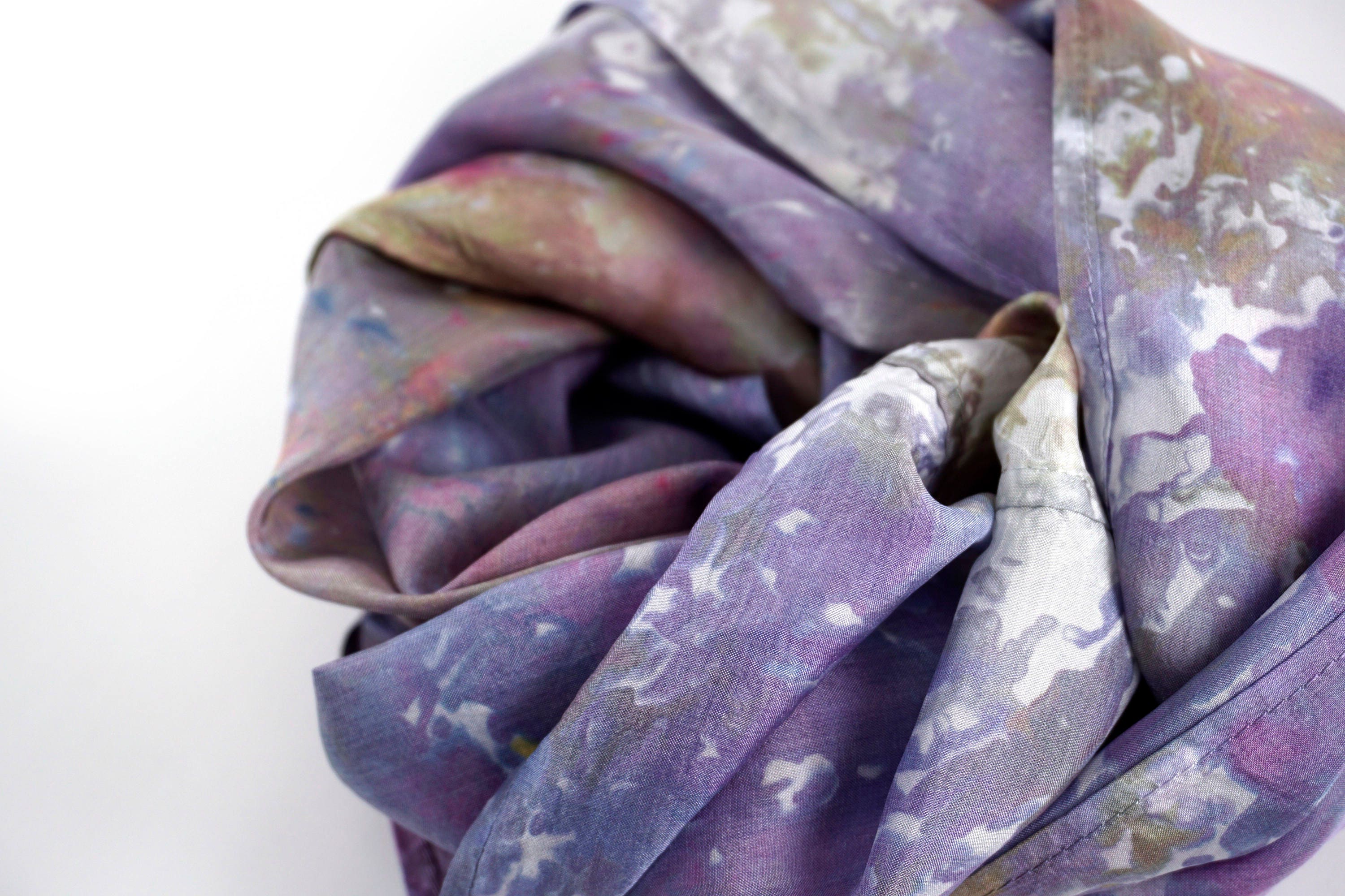 infinity scarf infinity silk scarf purple scarf purple silk scarf indigo scarf indigo silk scarf hand dyed silk scarf TraditionalDyeWorks