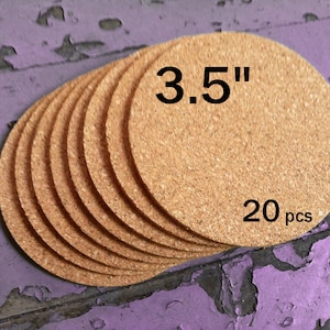 3.5&quot; x 1/8&quot; ROUND Blank Cork Coasters - Set of 20