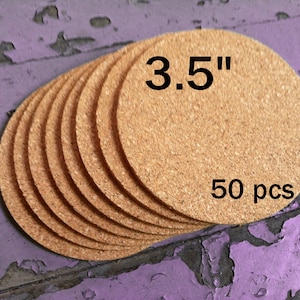 3.5&quot; x 1/8&quot; ROUND Blank Cork Coasters - Set of 50