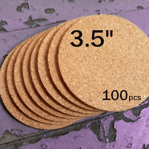 3.5&quot; x 1/8&quot; ROUND Blank Cork Coasters - Set of 100