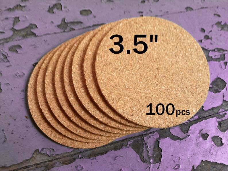 3.5 Inch ROUND Blank Cork Coasters 1/8 Thick 100pack Etsy