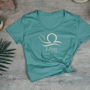 Women's Libra Sun Astrology T-Shirt - Ladies/Girls Zodiac Birthday, Special Occasion Gift, Custom Made to Order