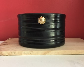 Knock box handmade in ceramic porcelain black