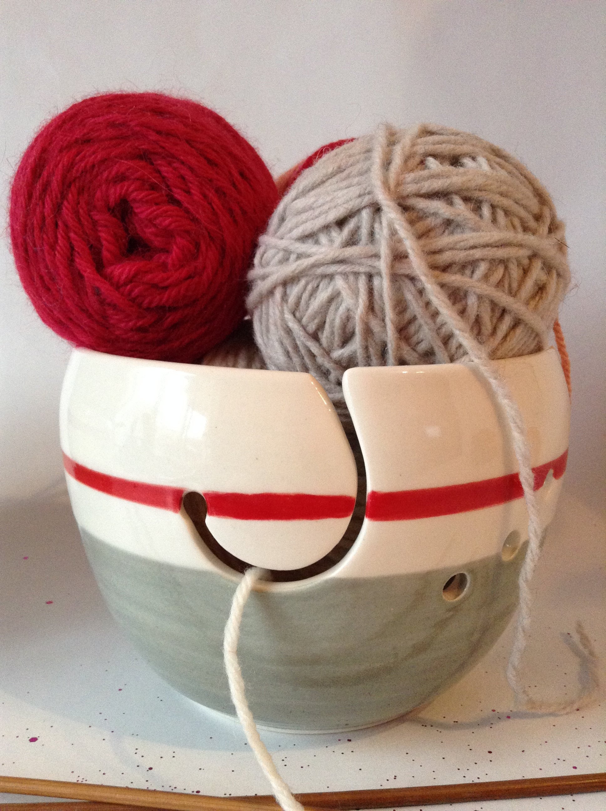 Super Yarn bowl Knitting Bowl With Holes for knitting Etsy