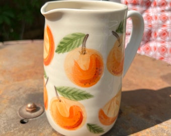 The perfect summer pitcher,Artisanal Porcelain Pitcher: Handcrafted Elegance for Summer Delights