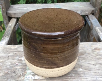 French butter dish, brown