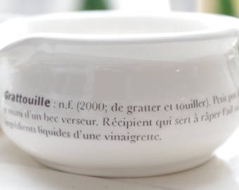 Le Grattouille, bol avec râpe pour vinaigrette - dictionnaire