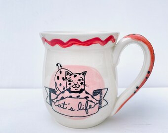 Celebra la Catitude: Taza de porcelana "Pawsitively Purrfect"