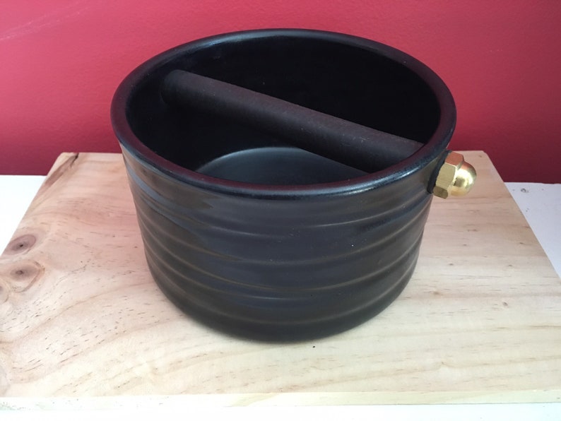 Knock Box Handmade in Ceramic Porcelain With Black Glaze Etsy