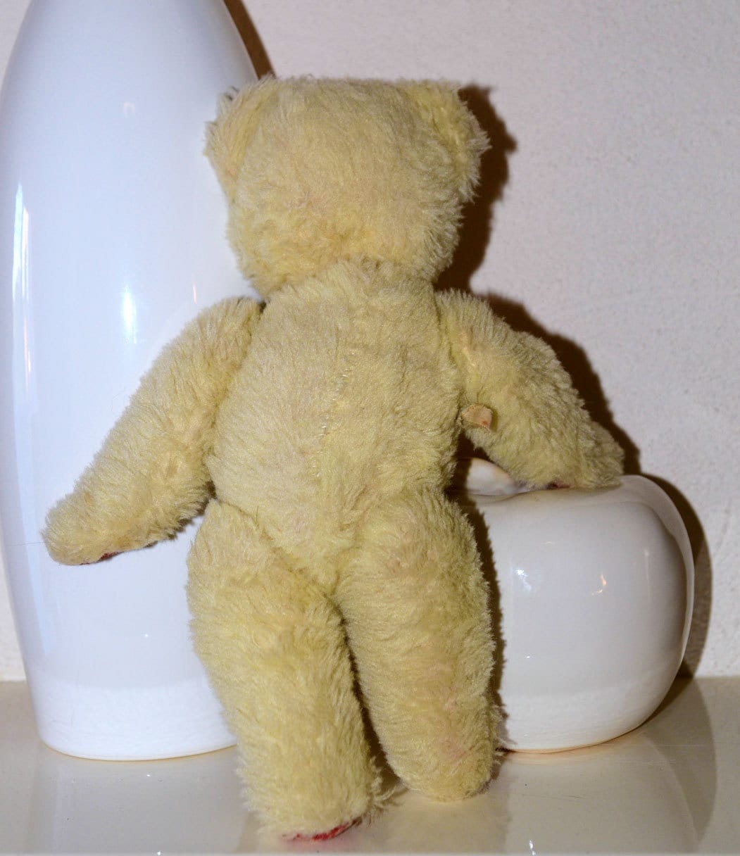 Vintage English White Plush Teddy Bear by Chad Valley (c.1950's