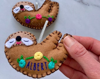 Sloth keyring, personalised keyring or hanging ornament