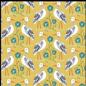 Large bird cotton fabric, Rivelin Valley from Dashwood Studio