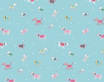 Blue dog fabric, Moments by Riley Blake