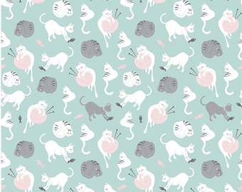 Cat lovers fabric, Riley Blake's Purrfect day, Three choices available, cats, paw prints and fishbones!