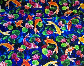 Koi Carp fabric, vibrant fish fabric, from Michale Miller, Koi Pond