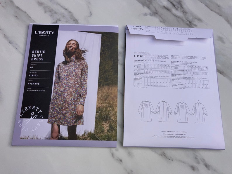 Bertie shift Dress pattern, Liberty dressmaking pattern image 3