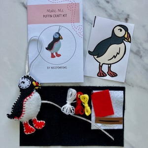 Puffin craft kit, hand sewing craft kits