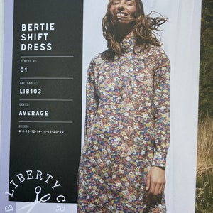 Bertie shift Dress pattern, Liberty dressmaking pattern image 1