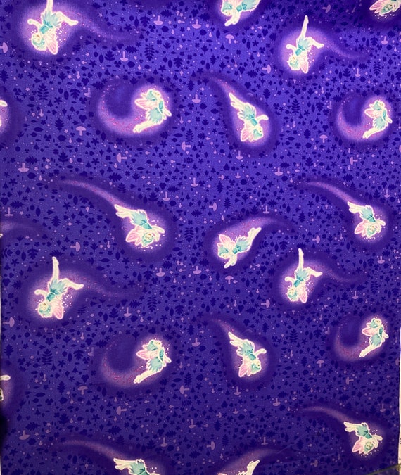 Purple Fairy Fabric, Glow in the Dark Fabric, by Henry Glass 