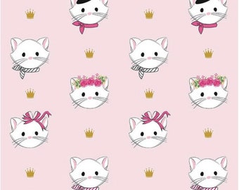 French style cats, pink cat fabric, Riley Blake's Chloe & Friends fabric,