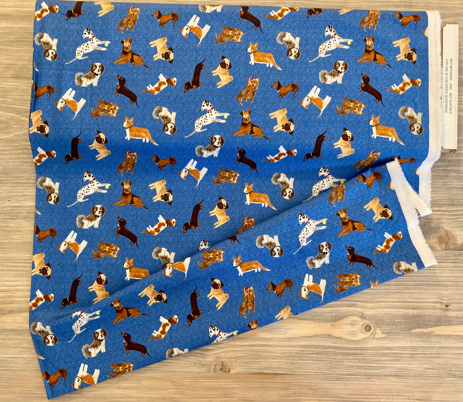 Blue Dog Cotton Fabric From Clothworks Available in Two Etsy UK