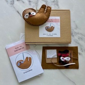 Sloth craft kit, hand sewing craft kits,