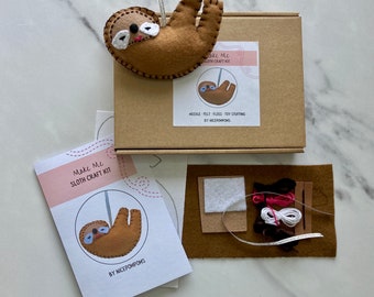 Sloth craft kit, hand sewing craft kits,