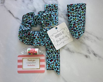 Matching dog bandana and scrunchie, gift for dog lover