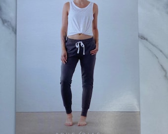 Woman's sweatpant sewing pattern, Hudson Pant paper pattern, from True/Bias