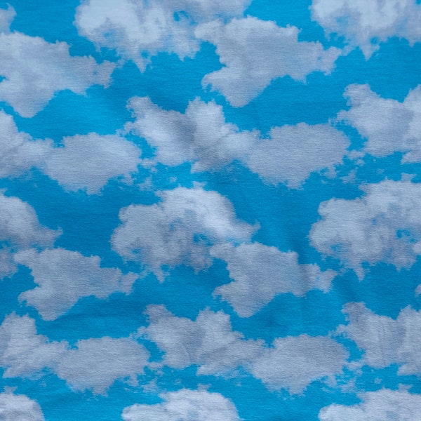 Jersey de coton nuageux, par Little Johnny, en bleu ciel