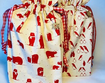 Christmas gift bags, reusable gift bags, eco-friendly gift bags, ready to ship
