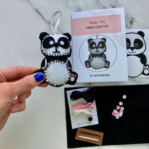 Panda craft kit, hand sewing craft kits,