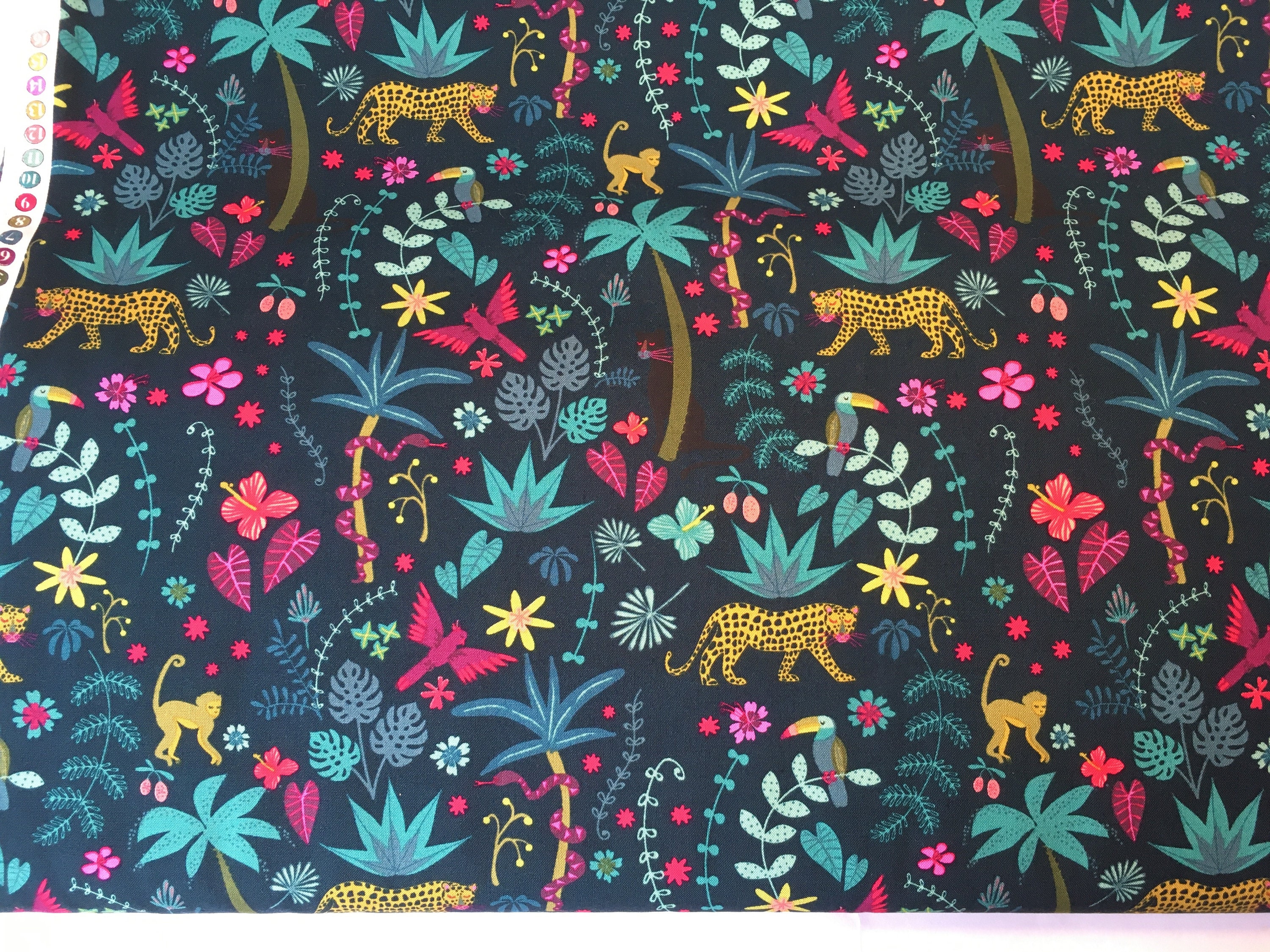 Jungle fabric Night Jungle from Dashwood Studio which is Etsy