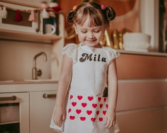 Personalized Kids Apron with Pockets: Artist Chef Apron, Cotton or Polyester