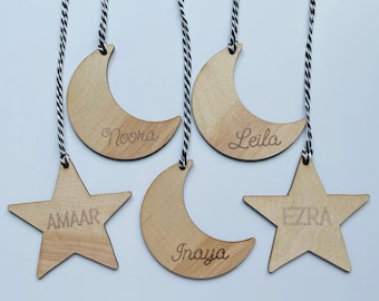 Personalized Moon & Star Gift Tag - Custom Ramadan/Eid Basket Tag