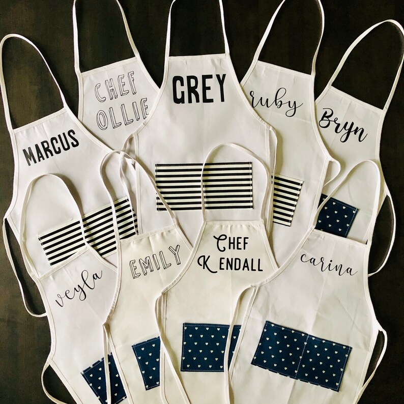 Personalized Name Apron With Pockets Artist Chef Toddler Etsy