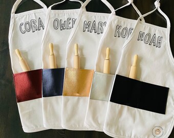 Personalized Apron with Pocket – Kids, Toddler, Adult Sizes