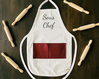 Personalized Apron with Foil Pocket: Kids, Toddler, and Adult Sizes